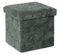 FIVE Simply Smart - Pouf Coffre Pliable "Velvy" 31cm Vert Foncé Vert