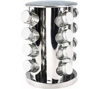 Paris Prix Présentoir à épices rotatif 16 pots – acier inoxydable argent