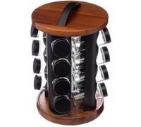FIVE Simply Smart - Présentoir à Epices Rotatif "Acacia" 16 Pots Naturel Marron G
