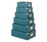 Five simply smart set de 6 boîtes de rangement - Bleu canard