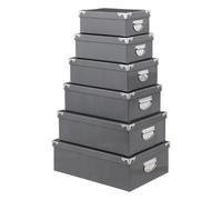 Five simply smart Set de 6 boîtes de rangement - Gris foncé
