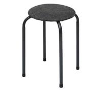 Five Simply Smart - Tabouret d'appoint en métal et tissu chiné FLEXY - Gris foncé