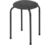 Five Simply Smart - Tabouret d'appoint en métal et tissu chiné FLEXY - Gris foncé