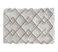Tapis style ethnique pour salle de bain - 50 x 75 cm - taupe et crème