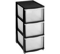 FIVE Simply Smart - Tour de Rangement 3 Tiroirs "Tom" 63cm Noir Noir G