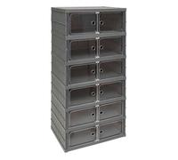 Five Simply Smart - Tour de rangement pliable avec 6 étages en plastique - Gris