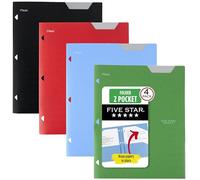 Five Star Chemises pour cartables à anneaux avec 2 pochettes perforées,24 x 29,9 cm 4 Pack