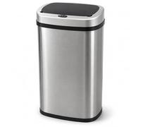Five Stars® Poubelle en acier inoxydable 60 litres - Poubelle avec capteur de mouvement et couvercle Soft Close (Argent)