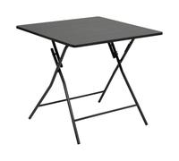 Five - Table d'appoint Pliante Noir en Bois et Métal 80 x 80 cm