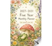 Five Year Monthly Planner 2027-2031 Small Size: Cozy Watercolor Floral & Cute Frog Pocket Calendar Organizer Two Pages Per Month with Holidays | Monthly Planning Journal with Flipbook Animation