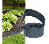 FIVMEN Bordure de Pelouse en Plastique 20 m Bordure de Lit Design avec Point de Connexion Bande de Bordure de Jardin Flexible Palissade de Jardin à Découper (Anthracite)
