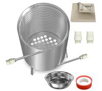 FIVMEN Chauffage de piscine avec feu - Bois de chauffage Chauffe-piscine avec serpentin de chauffage Acier inoxydable Piscine chauffée Seau feu 32/38mm Raccords Pools chauffants pour piscines