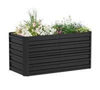 FIVMEN Jardinière surélevée - 180 x 90 x 58 cm - En acier galvanisé - Grande jardinière extérieure - Jardinière précoce - Rectangulaire - Pour jardin, balcon, noir