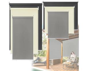 FIVMEN Store Enrouleur Occultant Exterieur Thermique Isolant Store à Rouleau Vertical Opaque à Traction Latérale Store Obscurcissant Protection Solaire pour Fenêtres, 100x140cm Anthracite