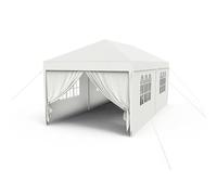 FIVMEN Tonnelle 3x6m Tente de Fête avec Panneaux Latéraux et Fenêtres Tonnelle de Jardin Exterieur en Polyester Protection UV Imperméable Gazebo Tente de Reception, Blanc