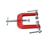 Fixation à trois voies robuste en fer de type G pour réparation de menuiserie de planches plates avec ouverture maximale de 60 mm finition rouge