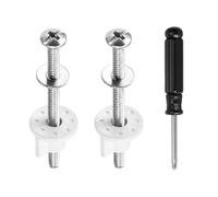 Fixation Abattant WC 2 Pièces Vis Abattant WC 80 mm Kit Fixation WC | Kit fixation abattant WC avec 2 vis, écrous ABS et tournevis, pour fixation siège WC et remplacement des pièces usées.
