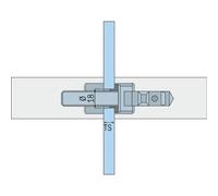 Fixation pour poignée porte battante STG - montage double - 38 à 48 mm NORMBAU