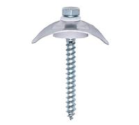 fixation tôle ondulée : 25 kits vis tirefond hexagonale 6x60mm zingué + plaquette ovale alu rondelles étanches pour tôle ondulées synthétique et galva petites ondes 76x18, fabrication française
