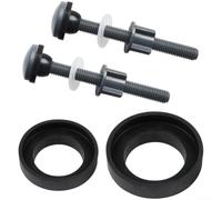Fixations de réservoir de toilette avec joints d'étanchéité en caoutchouc pour vannes de vidange de 5,1 cm et 7,6 cm, kit de vis de montage en plastique gris pour réservoirs fendus standard