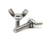 Fixations d'écrous, écrous à oreilles et boulons, 5 pièces M3 M4 M5 M6 M8 M10 M12 304 en acier inoxydable, serrer à la main, ajuster l'oreille papillon, tête d'aile, vis à oreilles, écrous à oreilles