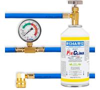 FixClima Kit Recharge R134A pour Systèmes de Climatisation Automobiles 1994-2016 - Kit 4en1 avec Manomètre et Détection UV