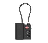 Fixed Tag Lock avec support Apple Find My - Cadenas de voyage TSA pour valise - Noir