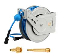 FIXFANS Enrouleur de tuyau rétractable pour nettoyeur haute pression avec | Compatible avec Karcher K2-K7, enrouleur de tuyau mural robuste, 3600 psi