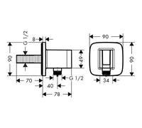 Fixfit Porter E Coude de raccordement flexible+support Douchette chromé Hansgrohe