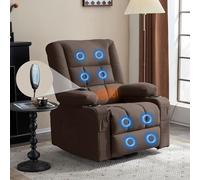 Fiximaster Fauteuil de relaxation ergonomique avec fonction allongée, avec poche latérale et 2 porte-gobelets, fauteuil TV pour salon et home cinéma (marron)