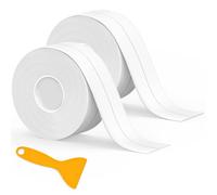 Fixmend Joint Salle de Bain, 2 Rouleaux Silicone Blanc Ruban Auto-Adhésif, Joint Baignoire - Bande d'Étanchéité pour Salle de Bain, Cuisine et Bien Plus (320 * 3,8 Cm)