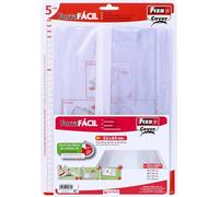 Fixo Cover - Lot de 5 pochettes de livres réglables avec doublure facile, 22 x 43 cm, rabat réglable, PVC 130 microns, transparents, parfaits pour protéger vos livres scolaires