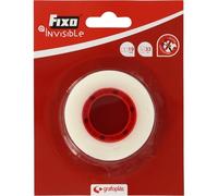 FIXO Invisible - Ruban adhésif invisible 19 mm x 33 m - Peut être écrit dessus - Finition satinée - Ne laisse pas de marques sur les photocopies - Facile à couper - Pas besoin de ciseaux - Matériel