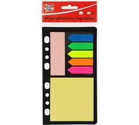 Fixo Notes | Porte-notes et marqueurs adhésifs | Couleurs et tailles assorties | Indicateurs Pet | Notes adhésives papier classeurs 4 anneaux A5 | 25 feuilles par bloc | 7 blocs