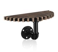FIXOSHEE 8 Vis Style Vintage en Fer Étagère Murale Industrielle avec Support Tuyau Étagère Flottante Rustique Multifonction pour Décoration Maison et Cafés