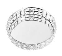 FIXOSHEE Plateau de Service Rond Argenté Miroir Décoratif pour Présentoir Buffet et Organisation de Table Plateau Affichage Élégant pour Bonbons et Desserts Ornement Maison Multifonction