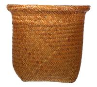 FIXOSHEE Poubelle tressée en rotin Corbeille Papier ronde Panier à linge décoratif pour balcon hôtel surface lisse sans bavures rangement de sundries facile à nettoyer