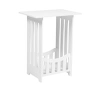 FIXOSHEE Table De Chevet Étroite Table De Chevet Petite Étagère Bibliothèque Présentoir Blanc PVC-Bois pour Petits Espaces Chambre Salon Et Bureau