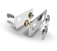 FIXSYSTEM Kit platine de sortie cloison alimentation mâle 15x21 (1/2) - sorties mâle 12x17 (3/8) pour robinet Lavabo/Evier - Installation visitable