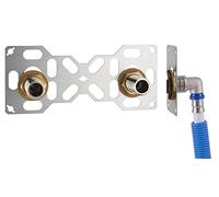 FIXSYSTEM Kit platine de sortie cloison pour tube Multicouche à Sertir Ø20 - sorties entraxe 150 millimètres mâle 20x27 (3/4) pour robinet Douche/Baignoire - Installation visitable