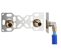 FIXSYSTEM Kit platine de sortie cloison pour tube PER à Glissement Ø12 - sorties entraxe 150 millimètres mâle 20x27 (3/4) pour robinet Douche/Baignoire - Installation visitable