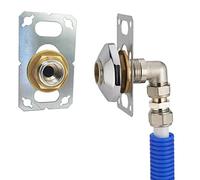 FIXSYSTEM kit sortie de cloison pour tube Multicouche à Compression (à Visser) Ø16 - sortie mâle 20x27 (3/4) / femelle 15x21 (1/2) + rosace de finition chromée pour robinet machine à laver