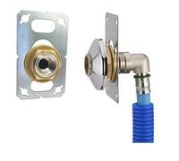 FIXSYSTEM kit sortie de cloison pour tube PER à Sertir Ø16 - sortie mâle 20x27 (3/4) / femelle 15x21 (1/2) + rosace de finition chromée pour robinet machine à laver