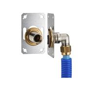 FIXSYSTEM simple : kit complet de fixation d'un robinet mural simple M1/2' (15x21) Coude d'alimentation à compression sur tube PER - Ø 16 mm, sortie