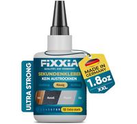 FIXXIA 50 g Colle instantanée extra forte avec bouchon à aiguille innovant, disponible en version liquide ou épaisse sous forme de gel, extra forte, pour métal (liquide)