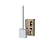 FIYSON Brosse WC Silicone Plate- Brosse Toilette et Supports, Anti-Goutte, Antibactérienne, Balayette WC Ventilée, Séchage Rapide sans Odeur, Balai WC Montage Mural/au Sol, Salle de Bain et WC (Gris)