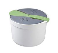 FIYSON Cuiseur à riz micro-ondes, Autocuiseur Antiadhésif, 2L, cuiseur à riz et nouilles micro-ondes avec Panier, Cuillère et Couvercle, Cuisson ou réchauffage faciles, Sécurité Lave Vaisselle (vert)