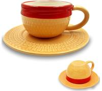 FIYSON One Piece Anime Tasse à café, Ace Mug, 300ml Tasse à café en céramique, Tasse à Lait, Cadeaux pour Noël, Anniversaire, Cadeau d'anniversaire, adapté au Lait, Café, Jus (Luffy)