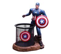 FIYSON Statue en résine porte-crayons personnage Captain Spider-Man, boîte de rangement décorative pour bureau, ornement multifonctionnel, collection créative, cadeau ornement