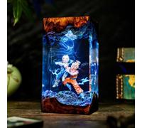 FIYSON Veilleuse 3D Dragon Ball en résine époxy - Figurines Son Goku - Ornements - Lampe de chevet avec câble USB et télécommande 16 couleurs - Lampe de nuit LED multicolore - Décoration de bureau